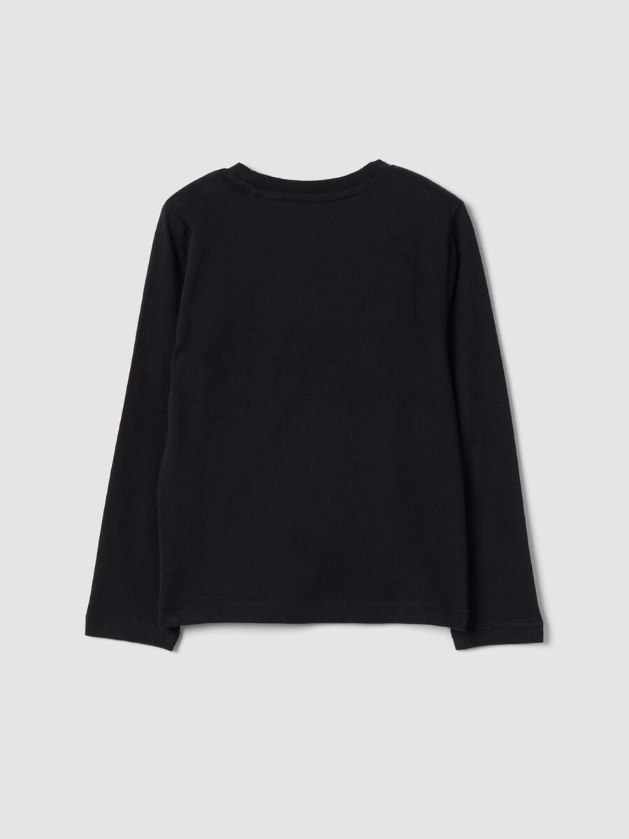 Black crew-neck T-shirt in pure organic cotton_1