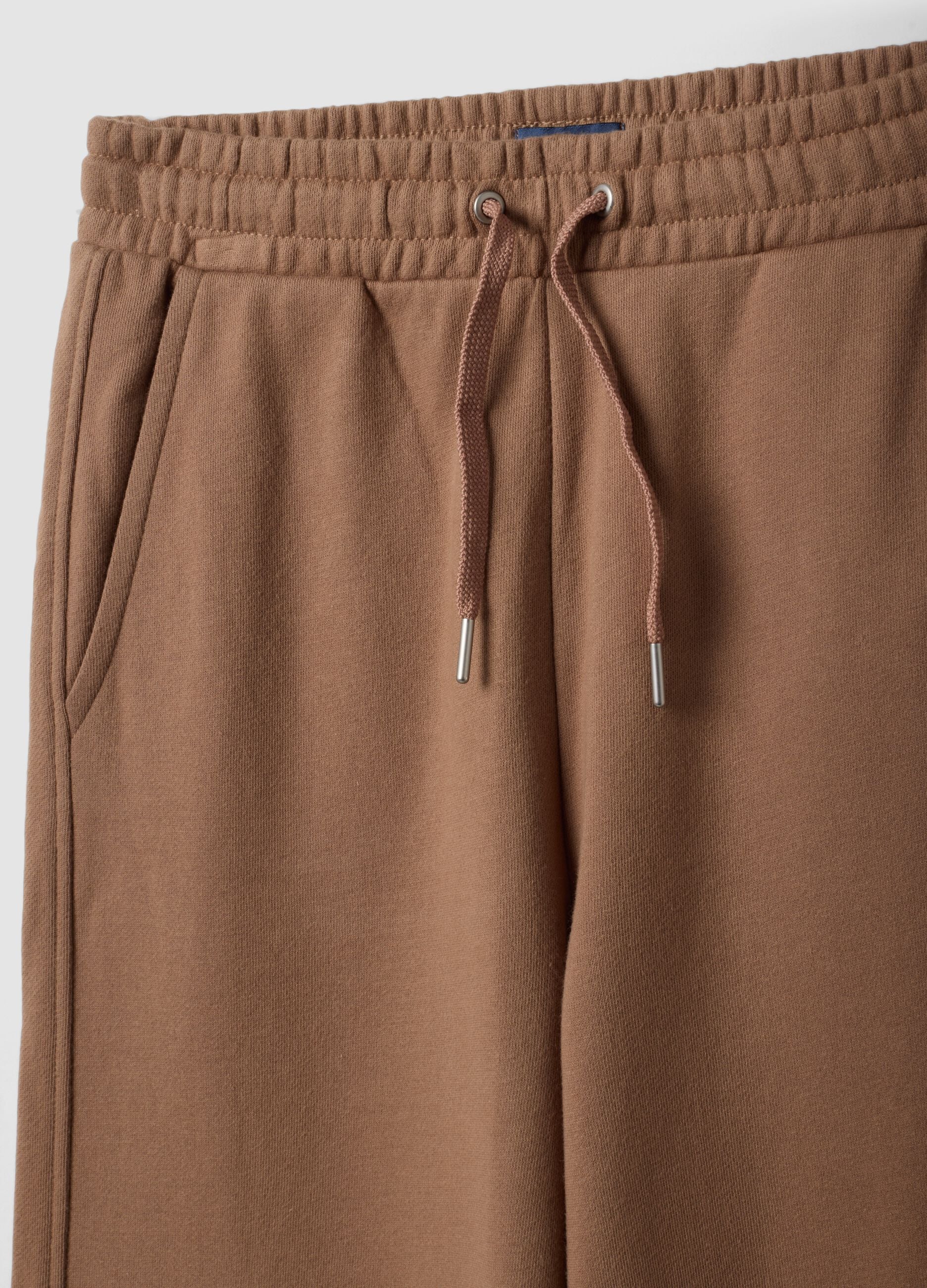 Brown culotte trousers in 100% organic cotton for girls