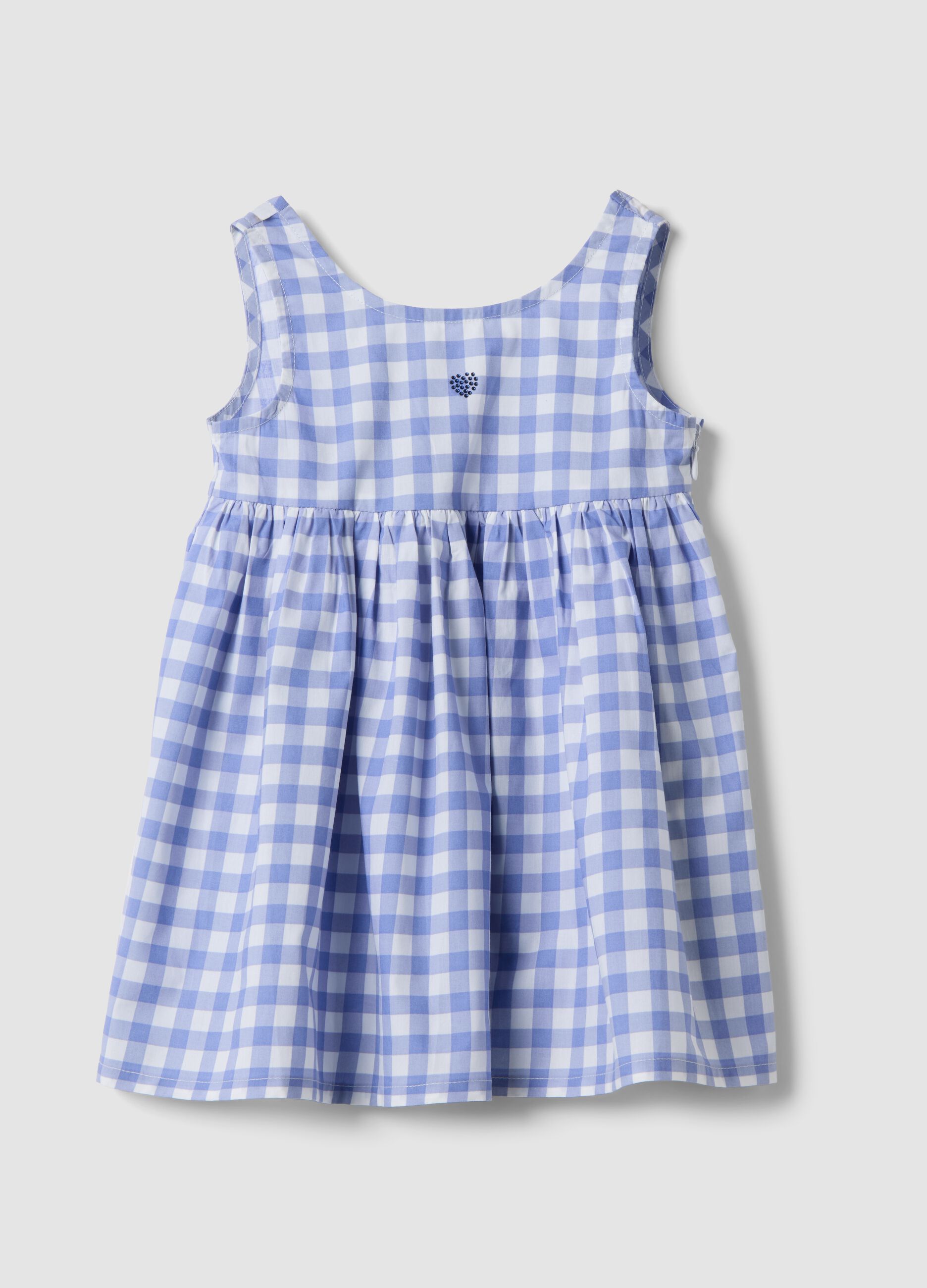 Multi-coloured plaid pure cotton dress for girls in regular fit