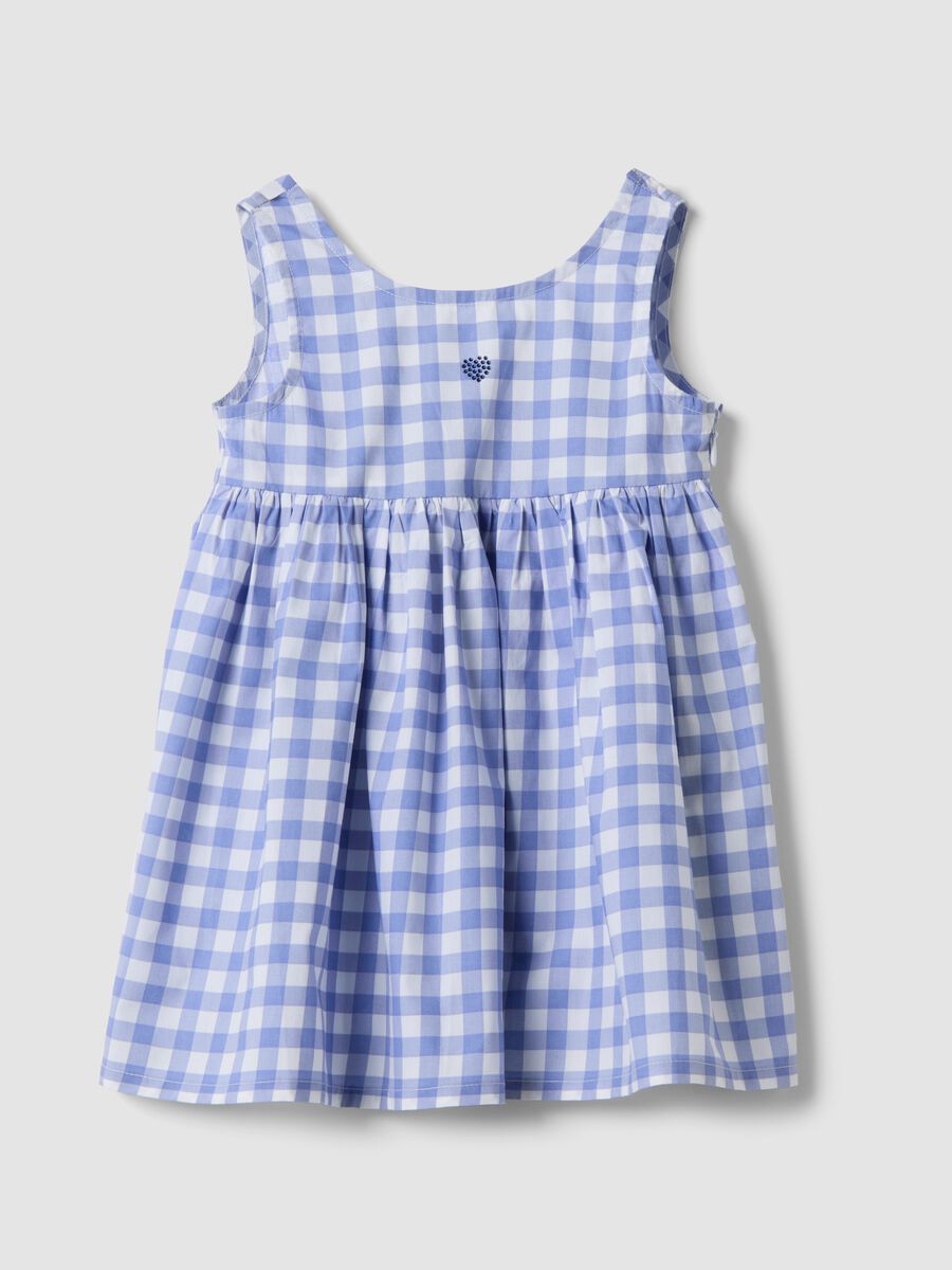 Multi-coloured plaid pure cotton dress for girls in regular fit_0