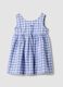 Multi-coloured plaid pure cotton dress for girls in regular fit_0