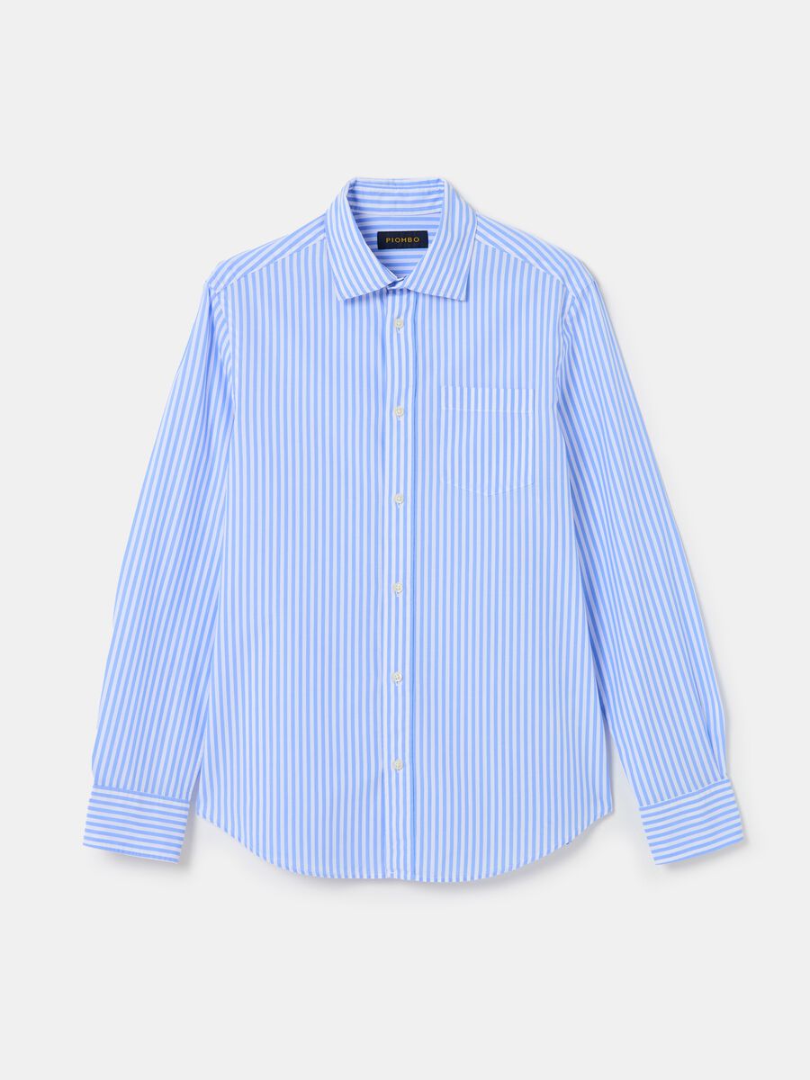 Poplin shirt with striped pattern_3