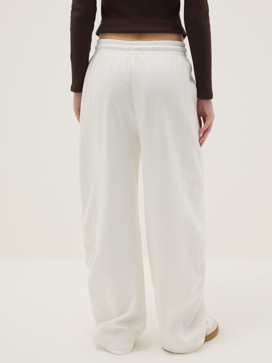 White Stretch Cotton Baggy Trousers_2
