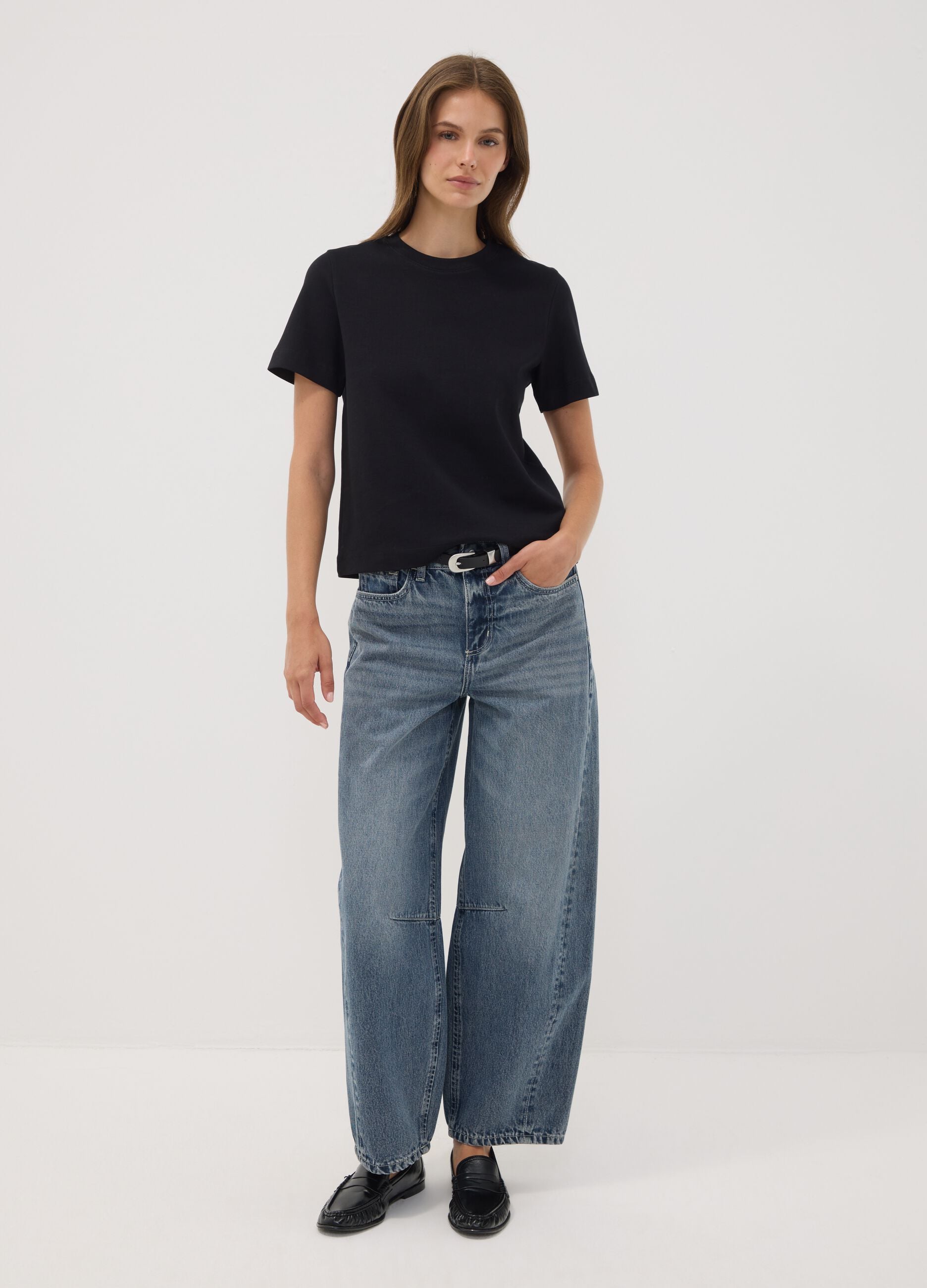 Balloon-Fit-Jeans aus Denim aus reiner Baumwolle