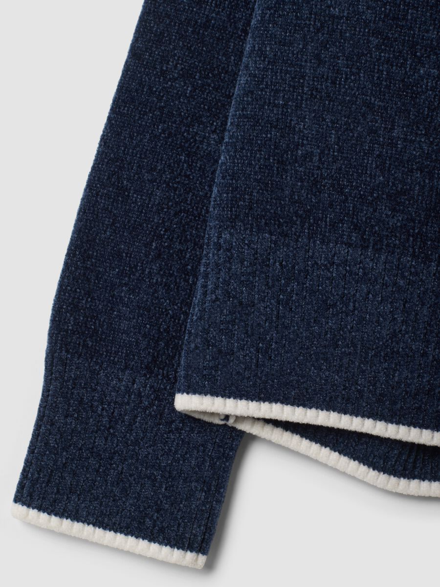 Blue stretch crew-neck top_3