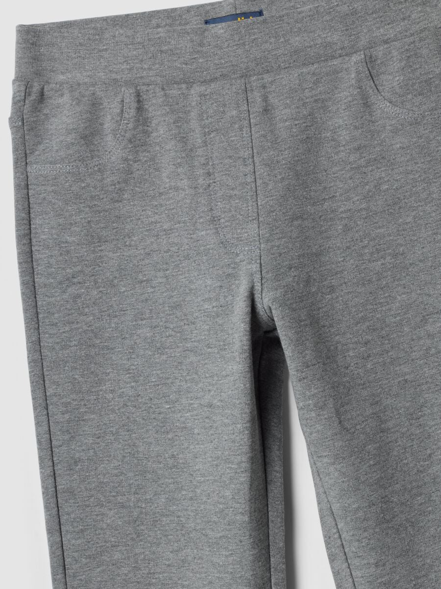 Grey flare trousers in organic cotton and stretch viscose_2