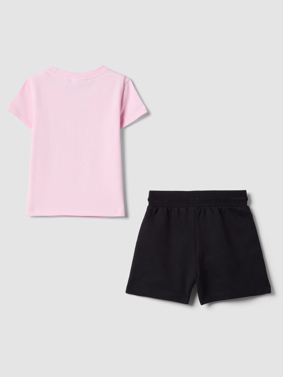 Girls' multicolour stretch cotton set with Peach print_1