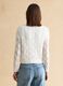 White cotton blend cardigan with regular fit and knitted pattern_3