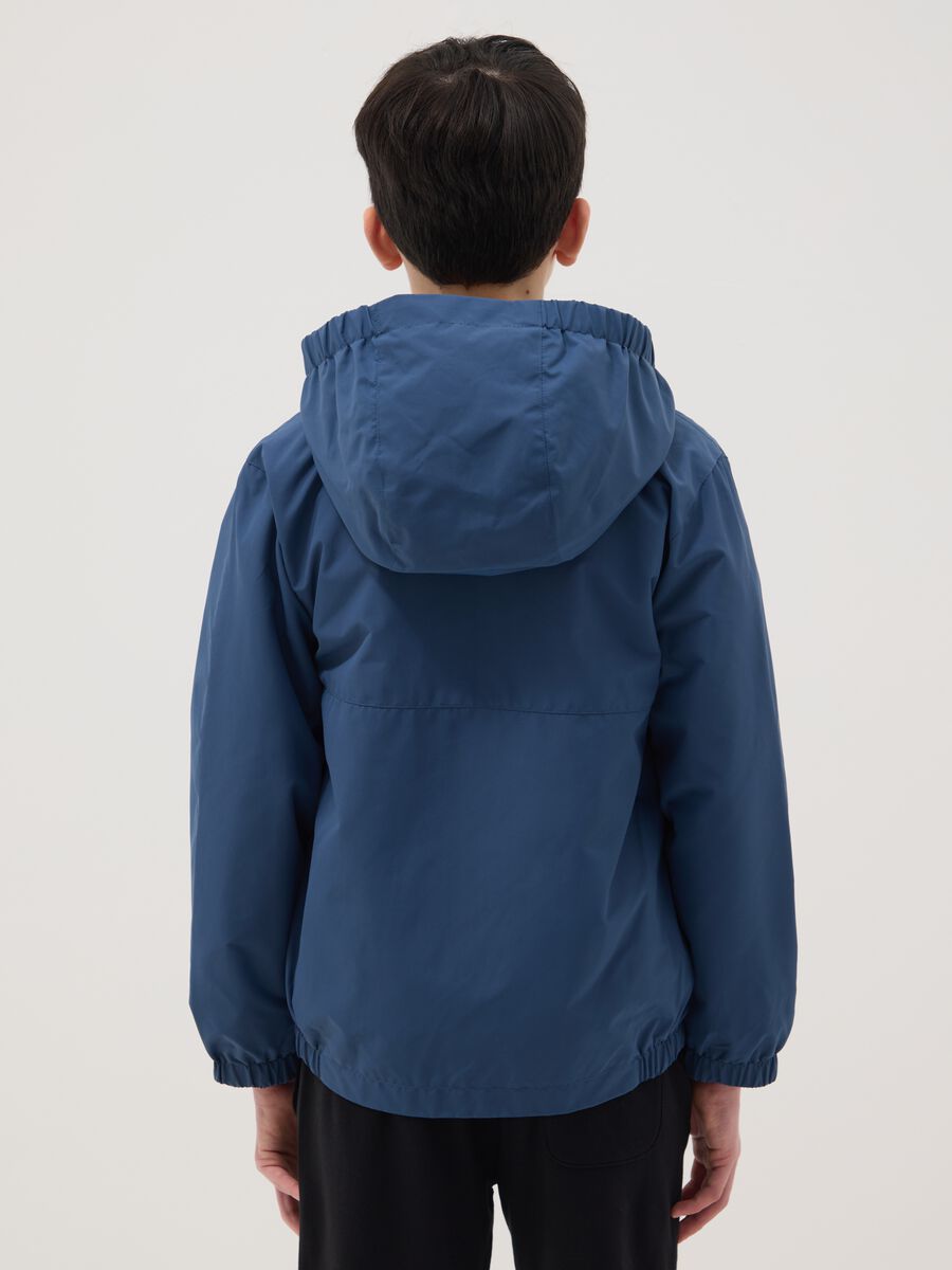 Boys' regular fit blue hooded jacket_2