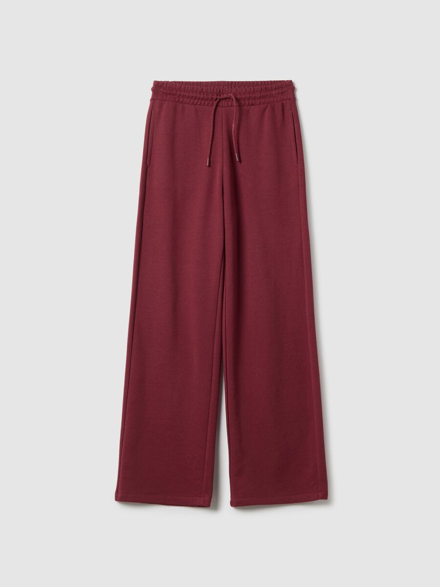 Pink regular fit cotton blend trousers_4