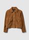 Regular fit brown genuine leather jacket with buttons_4