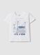 White pure cotton regular fit kids' t-shirt with print_0