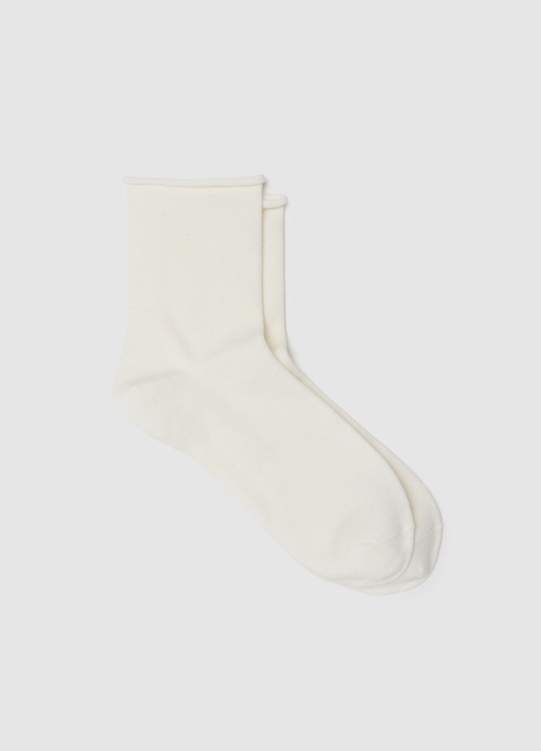 Short White Stretch Socks