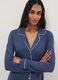 Camisola de noite azul de viscose pura com bot&otilde;es_3