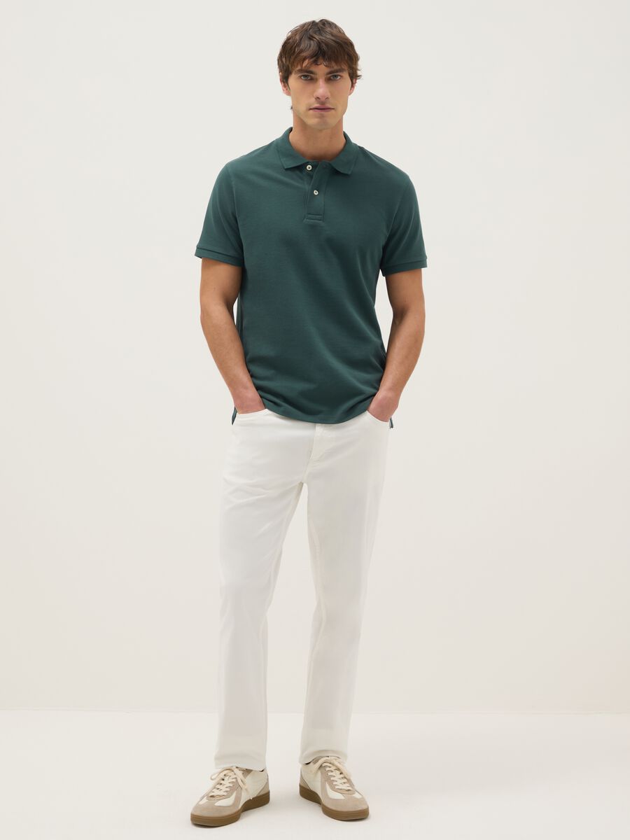 Green pure cotton polo shirt regular fit_1