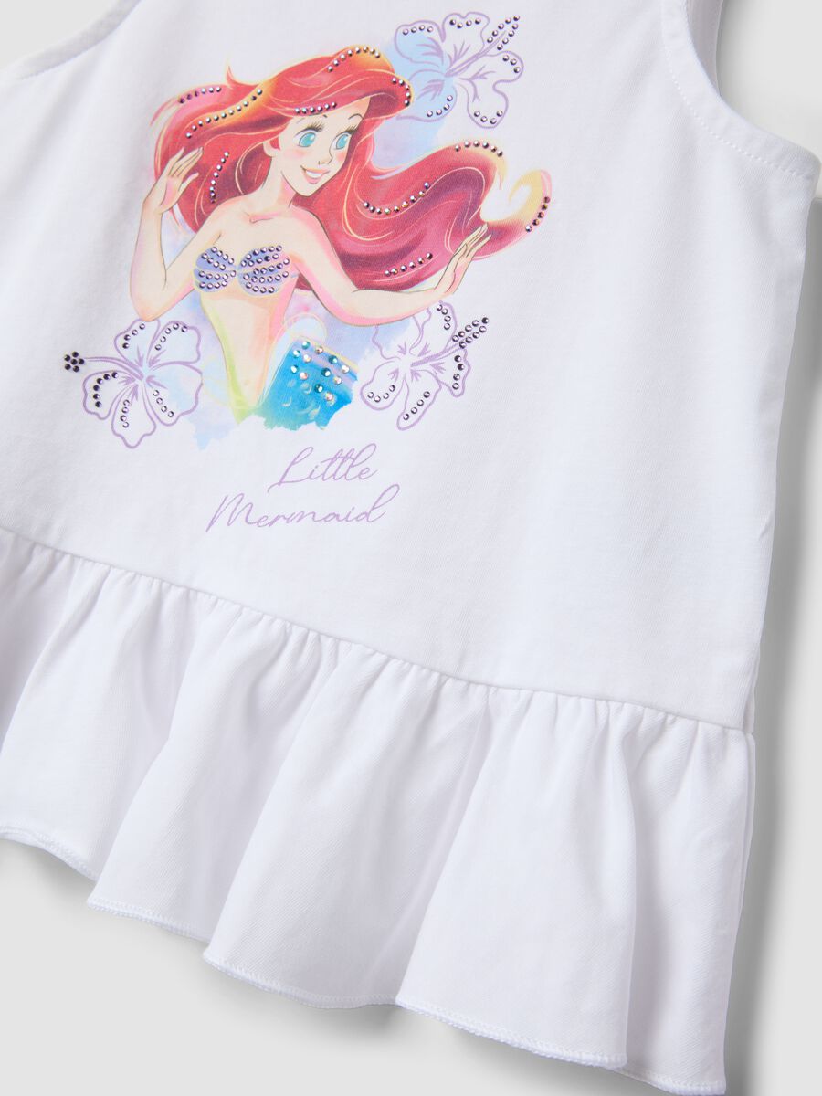 White and purple stretch cotton set with top and shorts_2