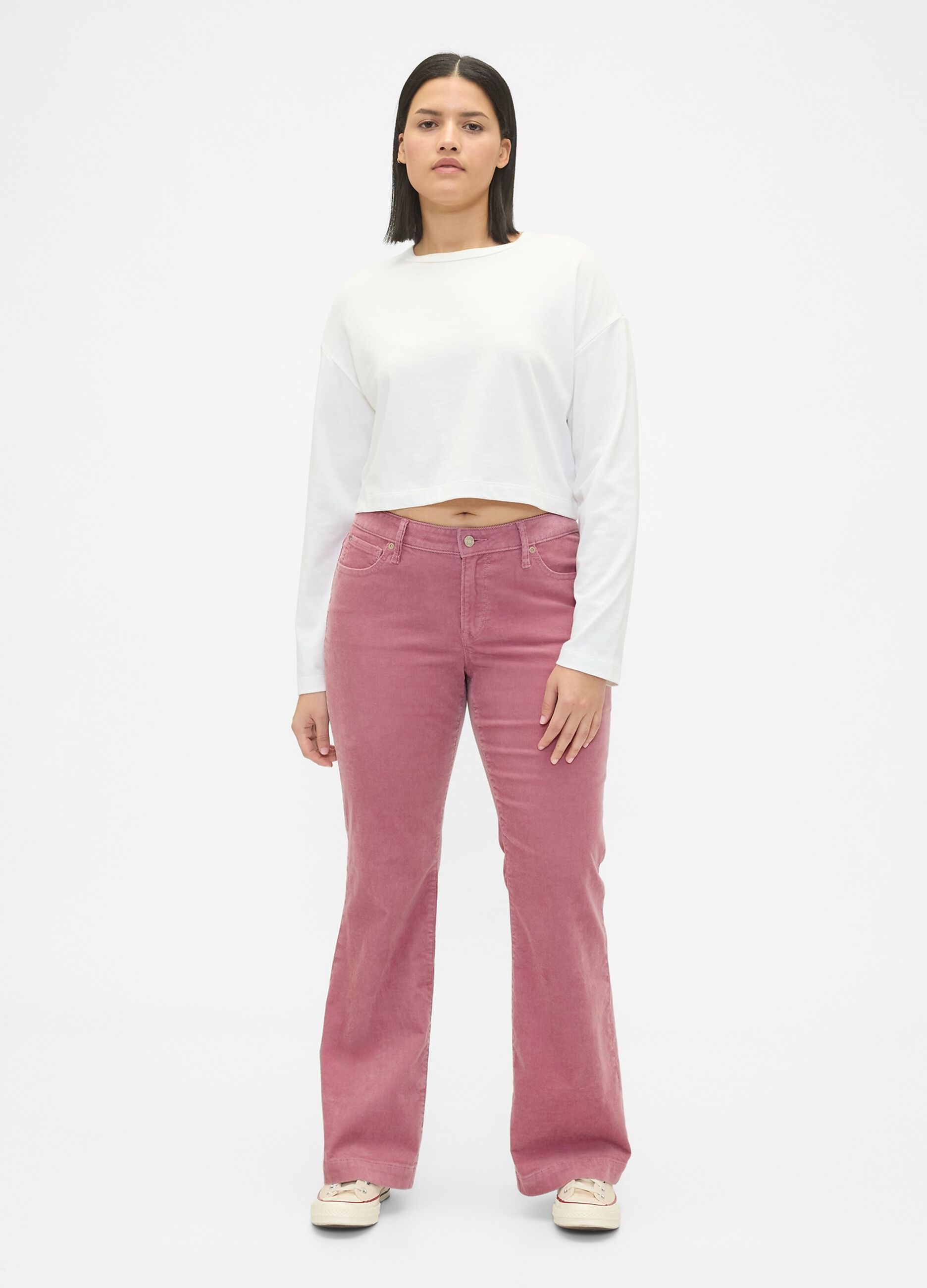 Regular fit pink stretch trousers