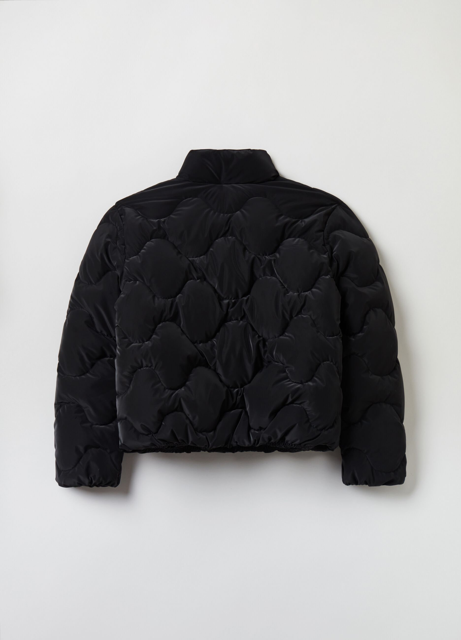 Padded cropped bomber jacket with high neck_1
