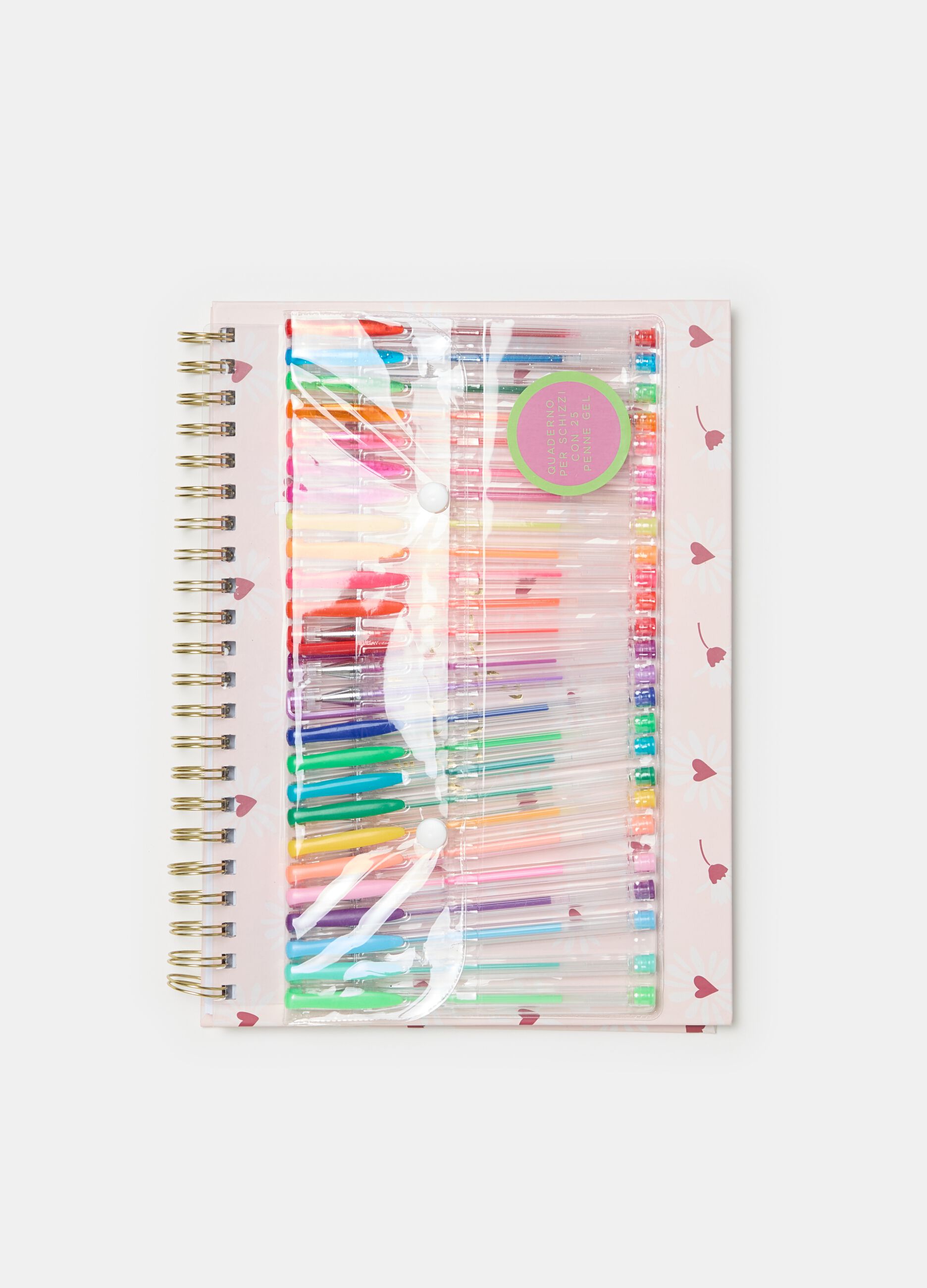 Pack cuaderno de espiral y bolígrafos gel