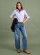 Blue poplin shirt with red stripes, regular fit_1