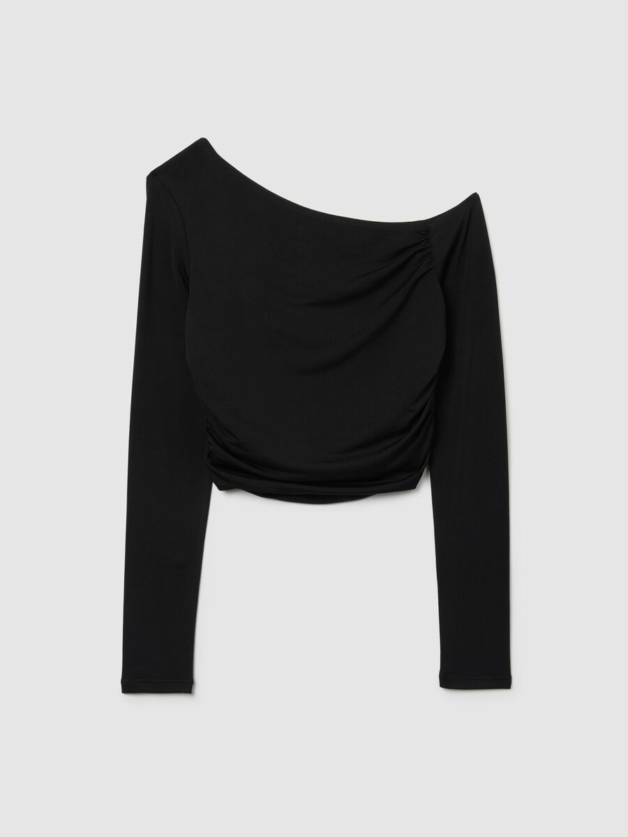 Schwarzes One-Shoulder-Oberteil_4