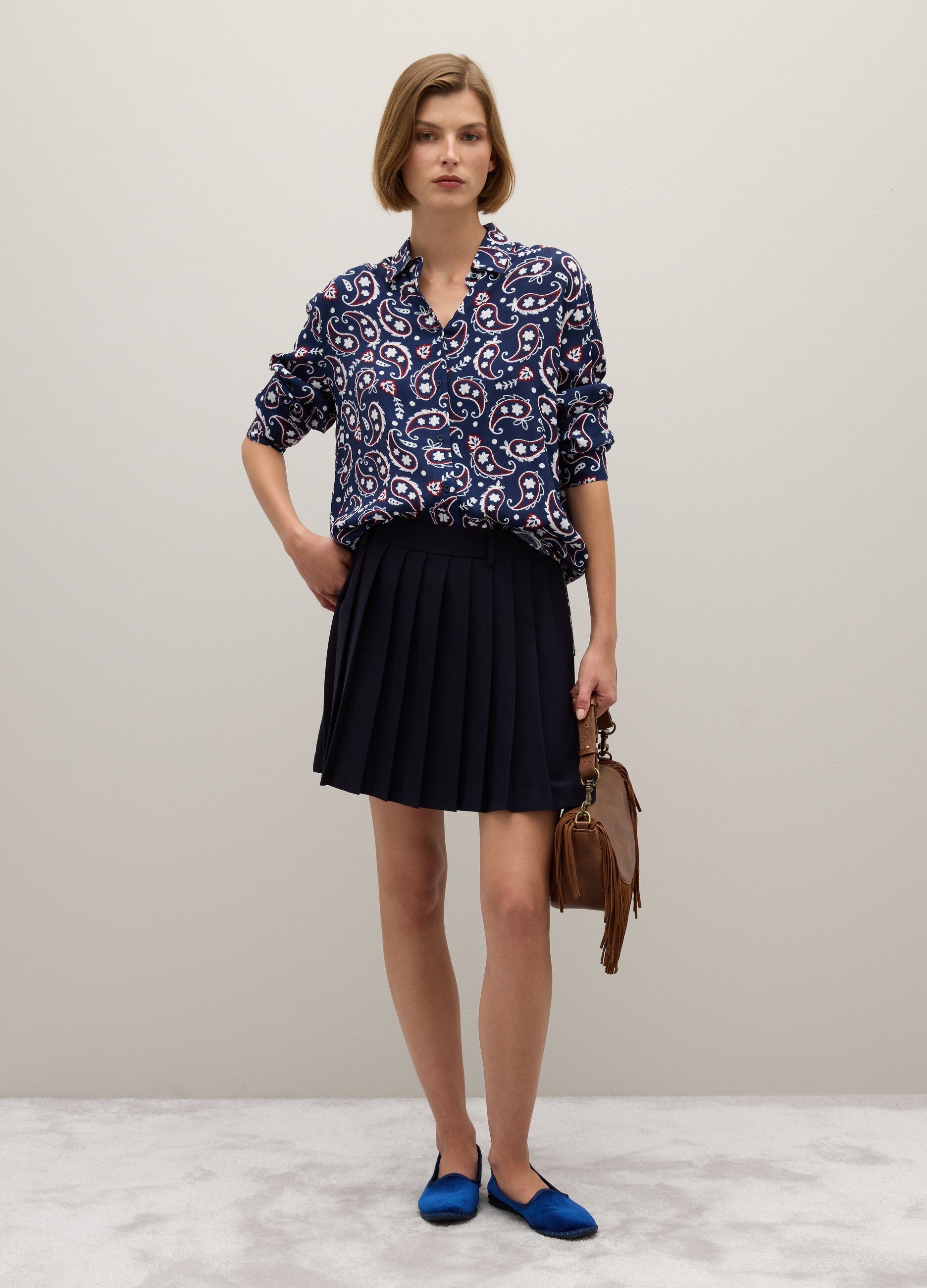 Camisa com padrão multicolor regular fit