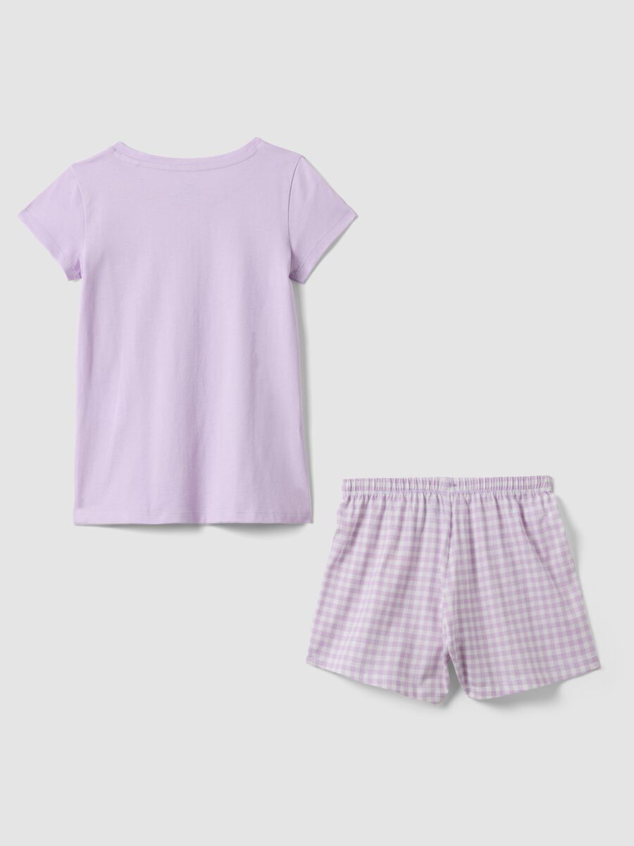 Girls' Violet Pure Cotton Short Pyjamas Regular Fit_1