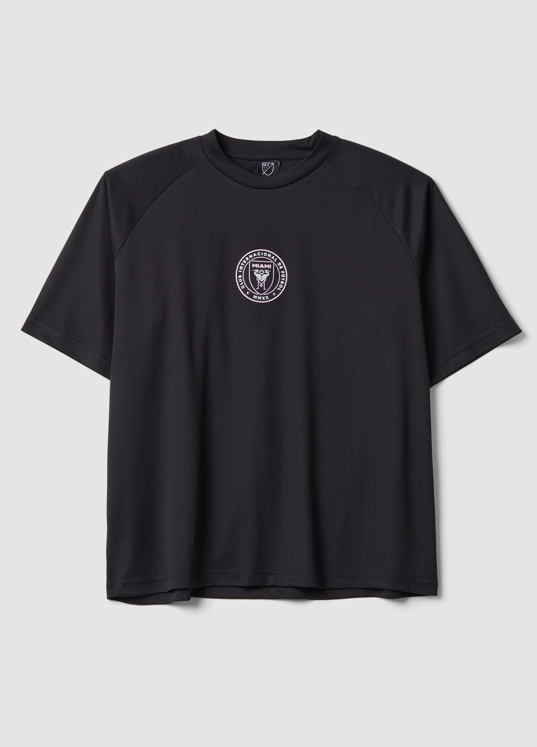 Schwarzes T-Shirt mit Inter Miami CF Print