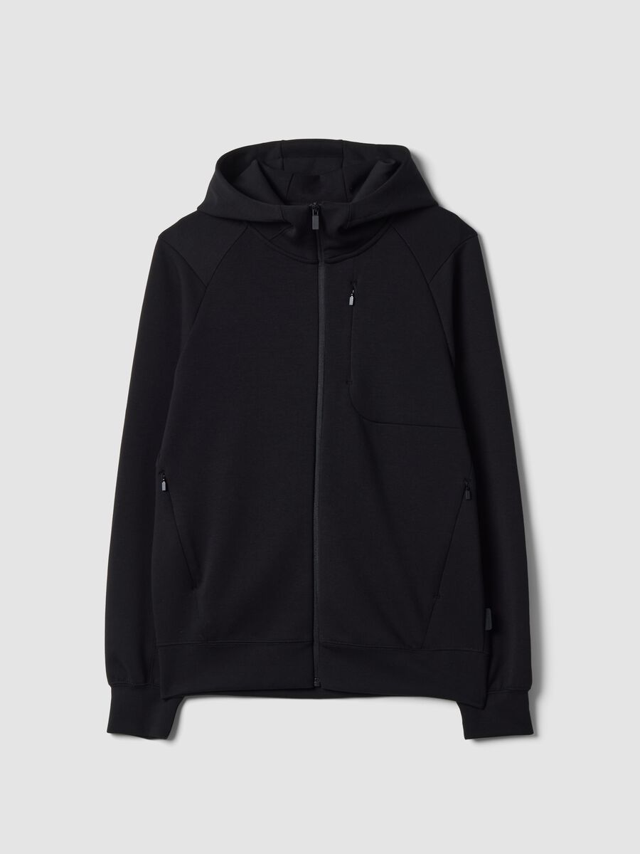 Casaco preto full-zip respir&aacute;vel em tecido el&aacute;stico 2-Way Stretch_4