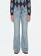 Jeans blu chiaro flare in cotone elasticizzato_1
