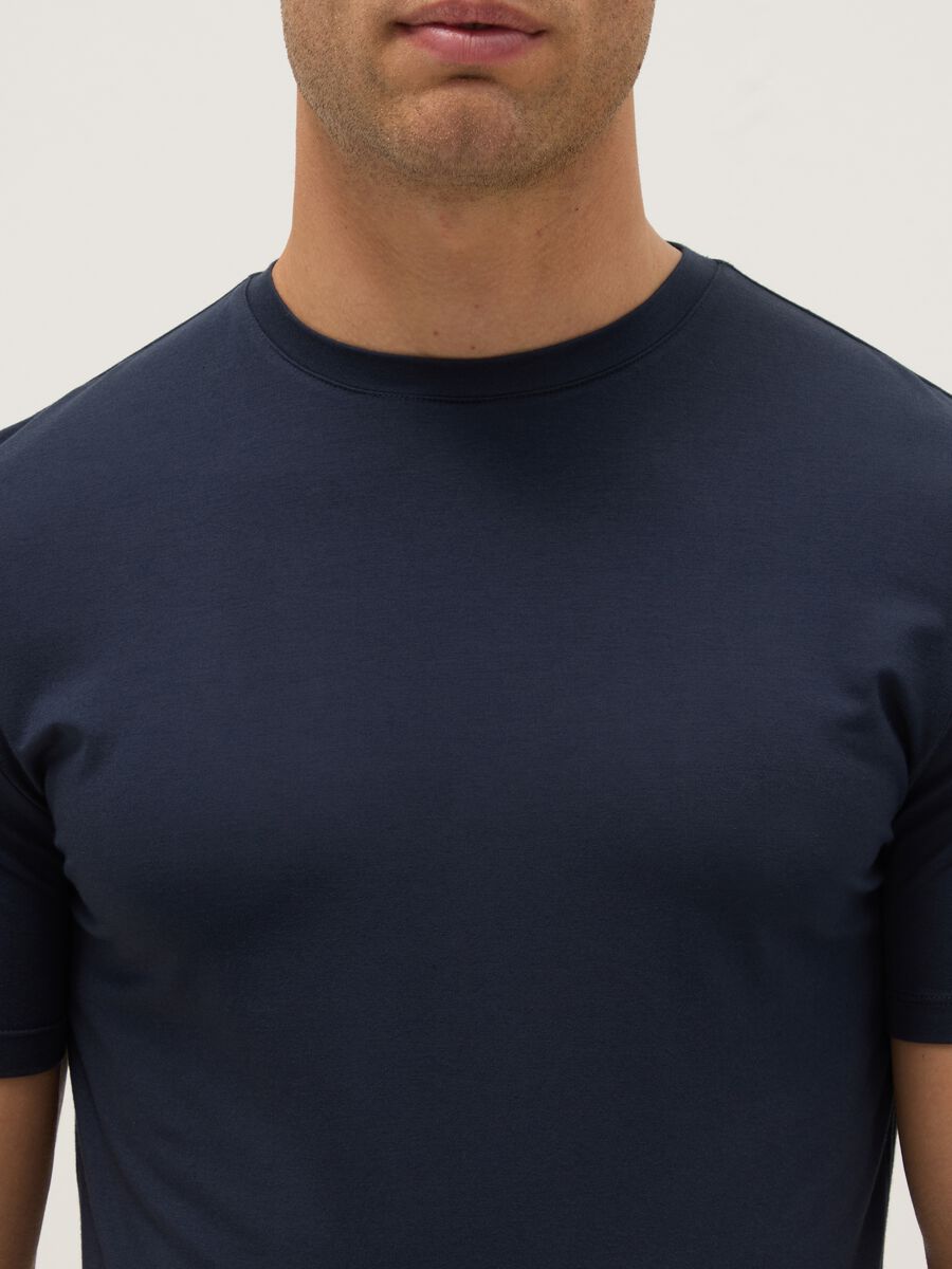 Blaue Rundhals T-Shirt Regular Fit_1