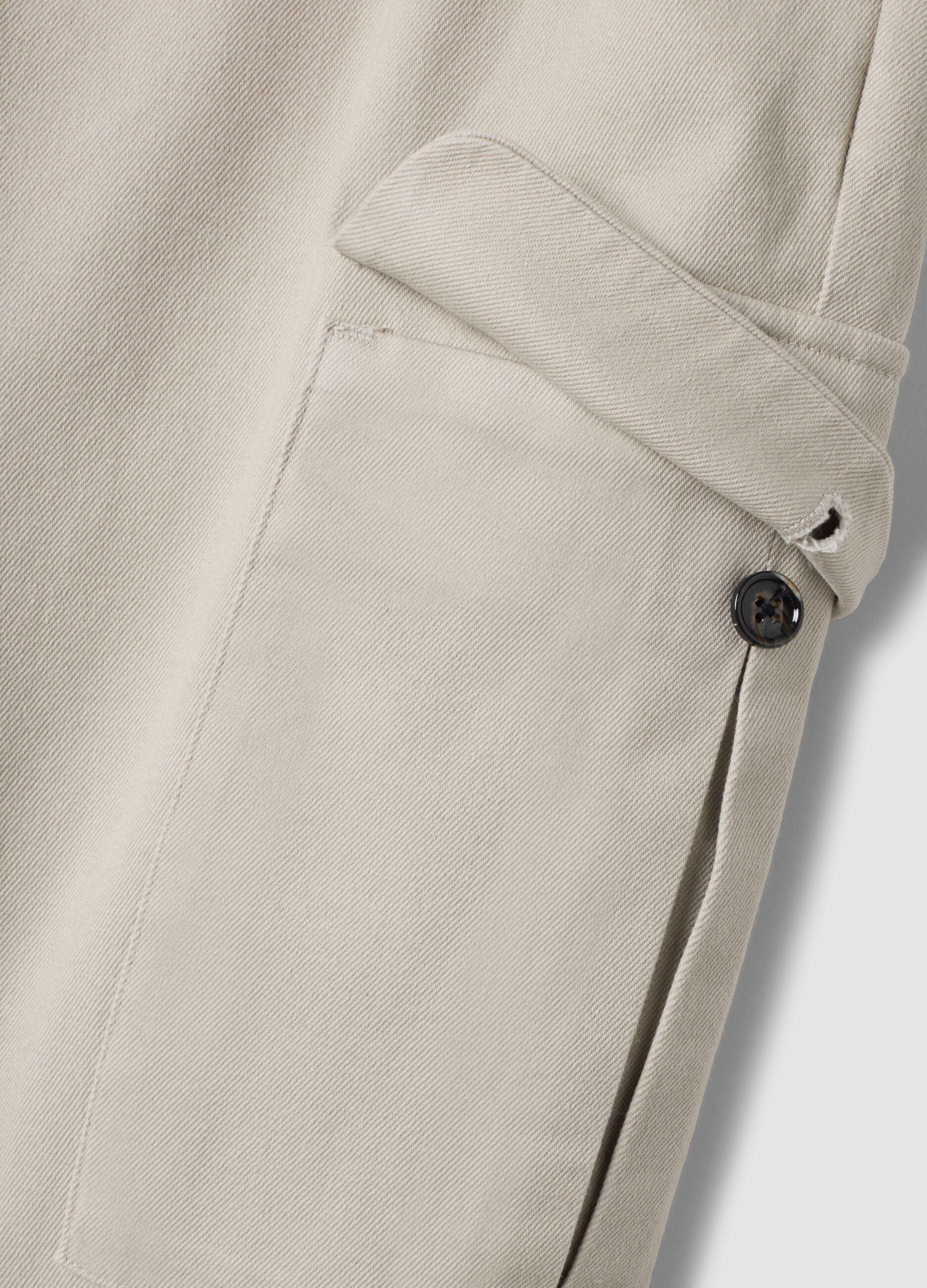 Grey comfort-fit stretch cotton twill cargo trousers