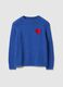 Blue pure cotton jumper regular fit with heart_0