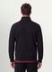 Black cotton-blend sweatshirt with crew neck and zip, regular fit_3