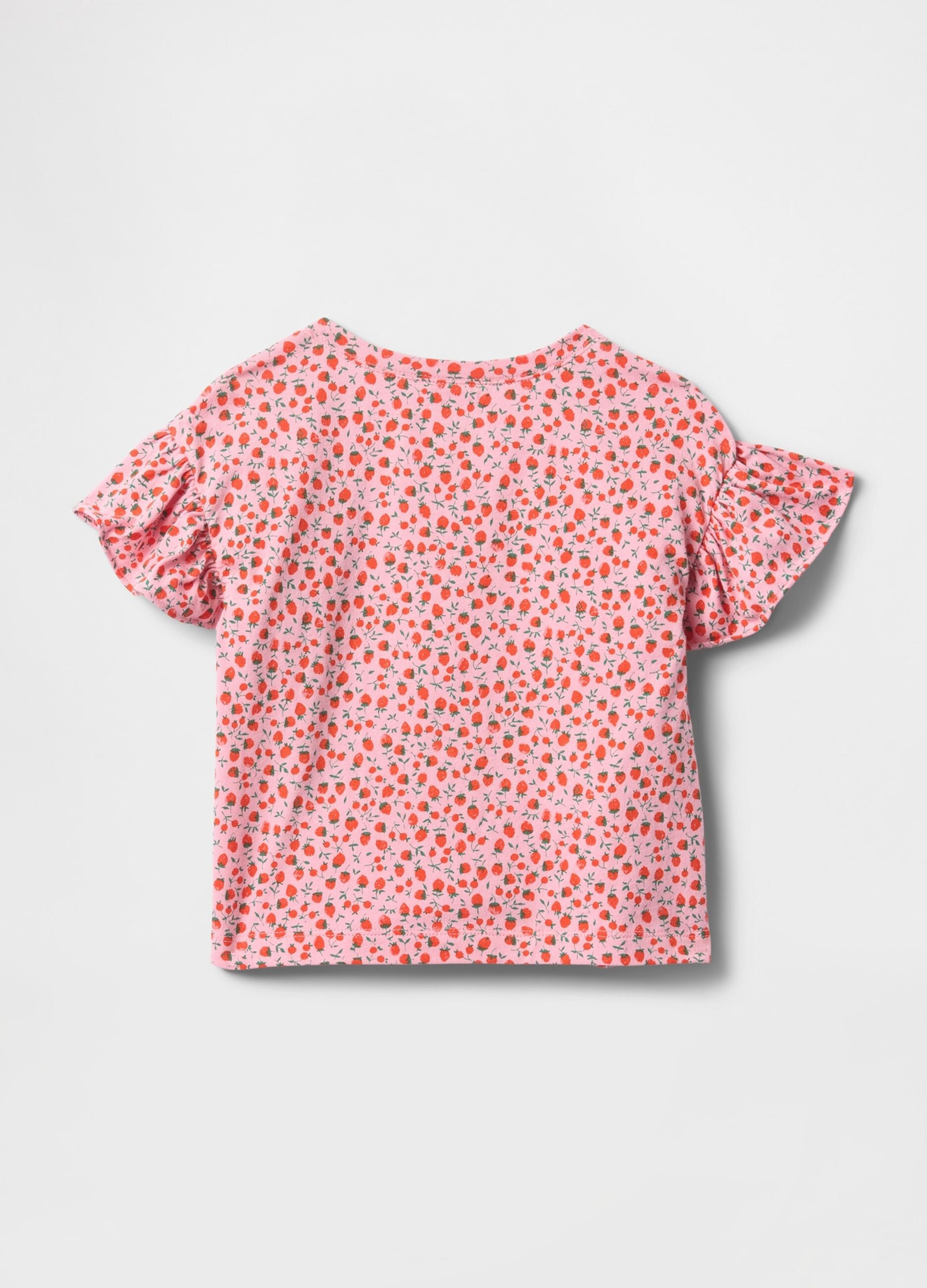 T-shirt fleuri rose avec volants