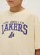 T-shirt infantil bege de puro algod&atilde;o regular fit com logotipo Lakers_2