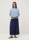 Weite blaue Hose aus reiner Viskose mit elastischem Bund, Regular Fit_0