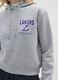 Camisola cinza em mistura de algod&atilde;o corte regular com logo Lakers_3