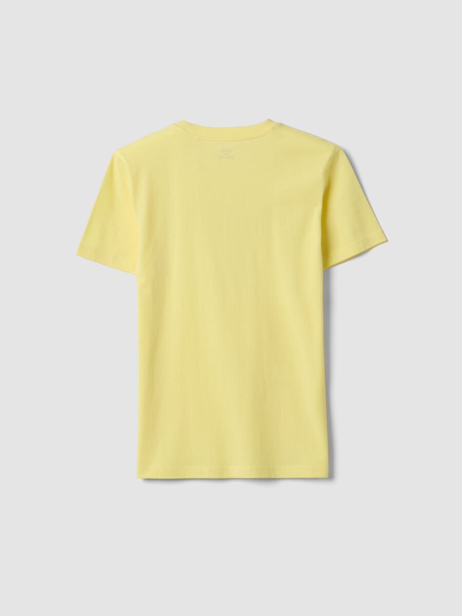 Yellow pure cotton boys' regular fit t-shirt with print_4