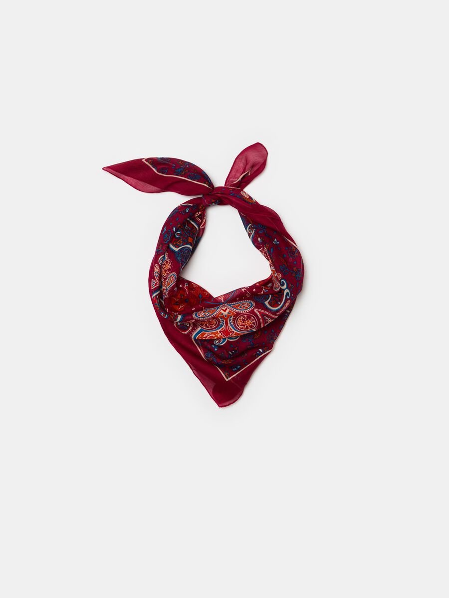 Viscose foulard with paisley print_0