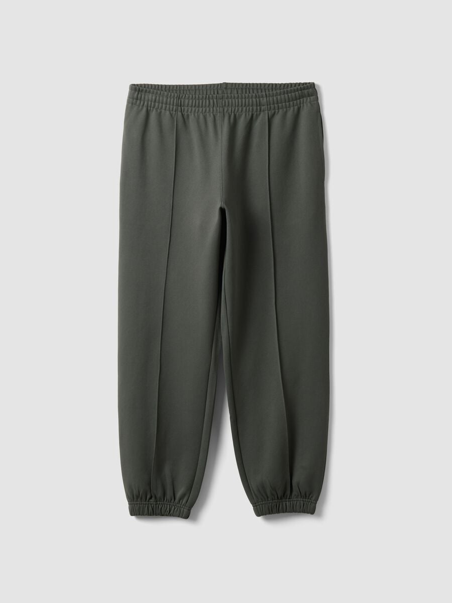Green relaxed-fit stretch jogger trousers_0