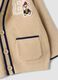 Beige cotton-blend V-neck cardigan for boys_3