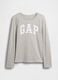 Hellgraues Langarm-T-Shirt aus reiner Baumwolle mit GAP-Logo_2