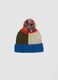 Multicolour knitted hat with pom-pom_0