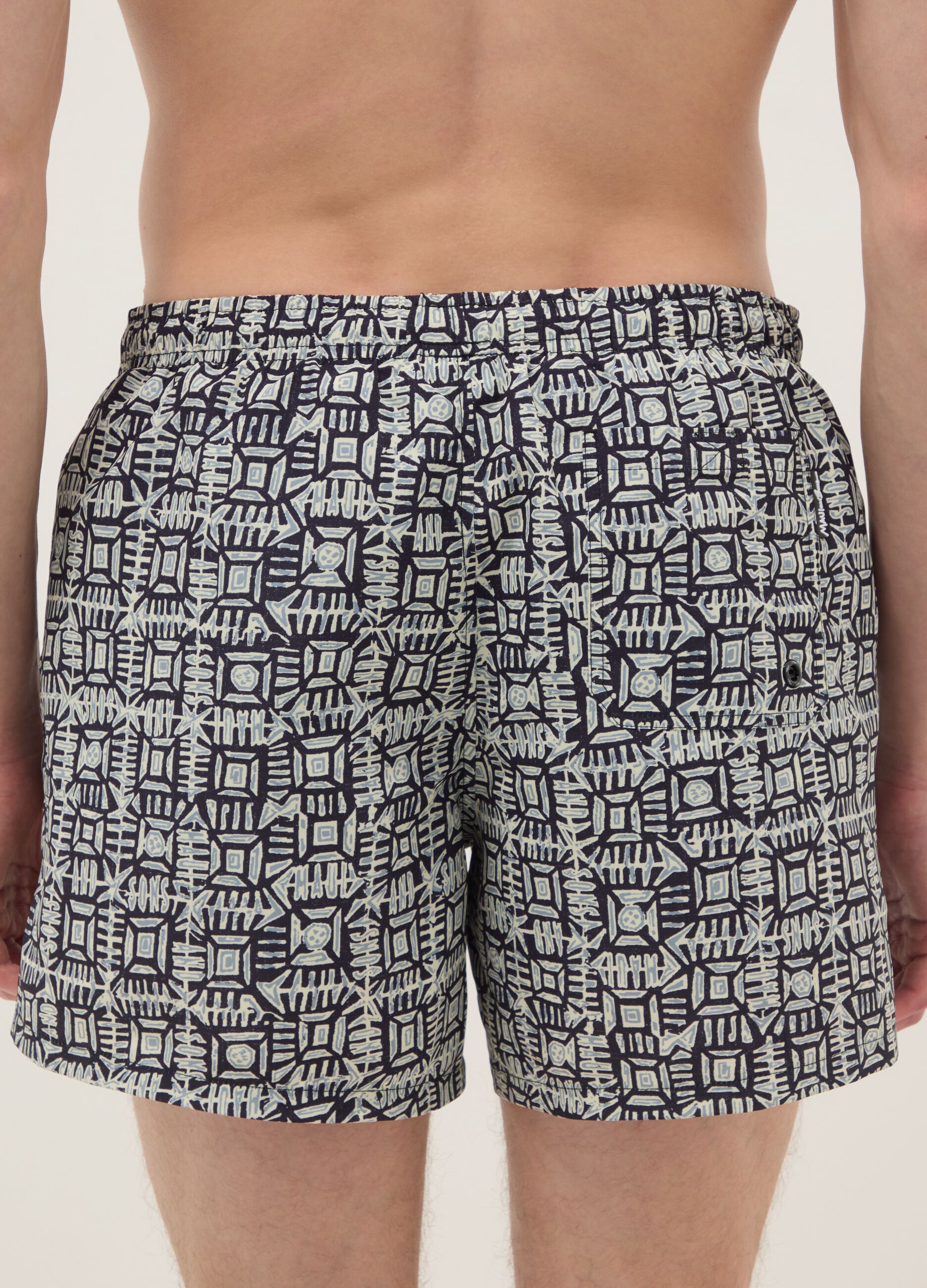 Multicolour geometric print swim shorts