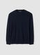 Blue crew-neck jumper in a cotton and cashmere blend, regular fit_0