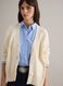Beige cardigan in pure cotton oversized fit with deep V-neck_0