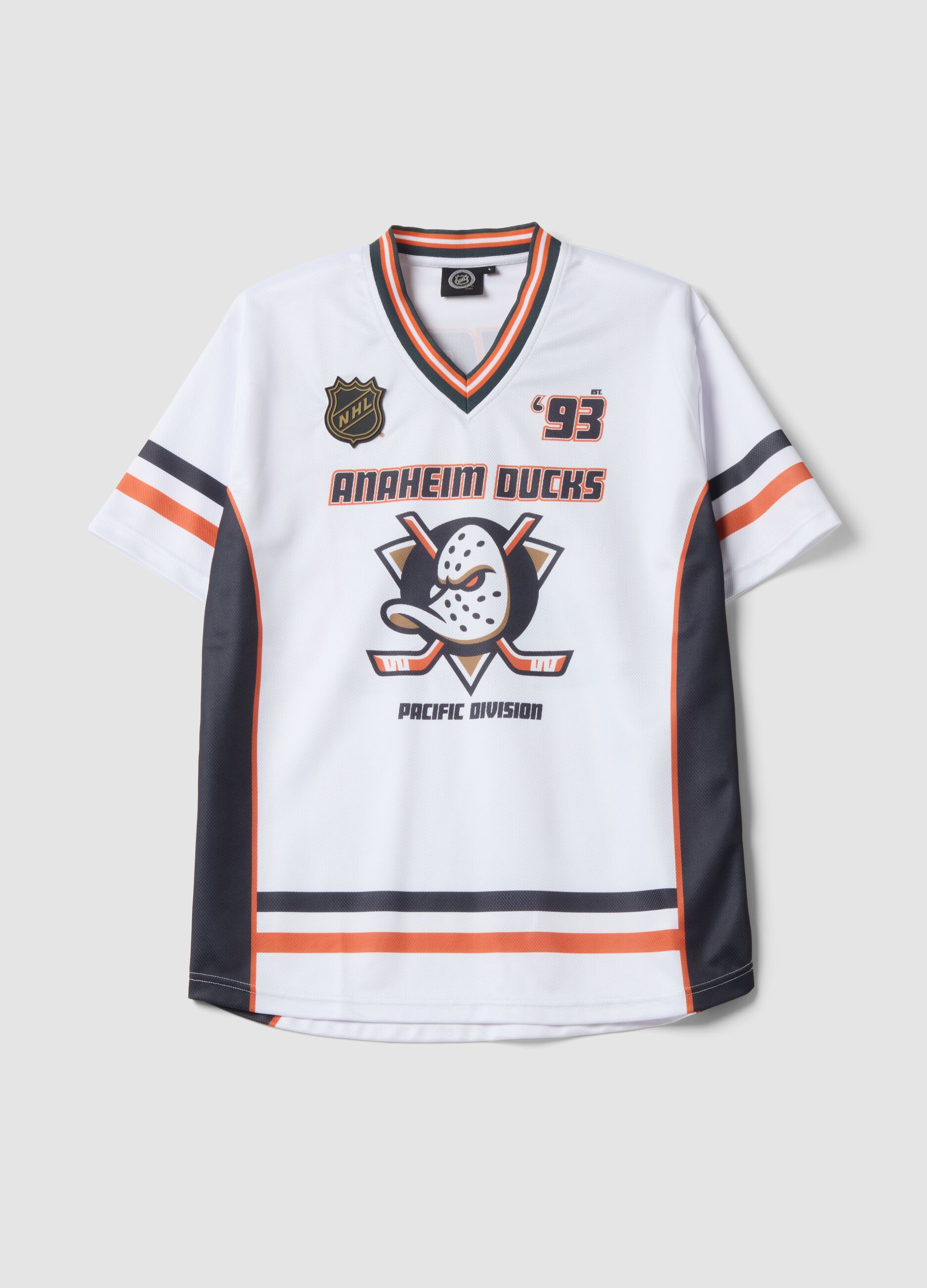 Wei&szlig;es Sport-T-Shirt mit Anaheim Ducks Print
