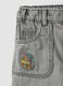 Grey baggy-fit pure cotton jeans with prints for baby boy_3