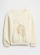 Beige crewneck sweatshirt with swan design_0